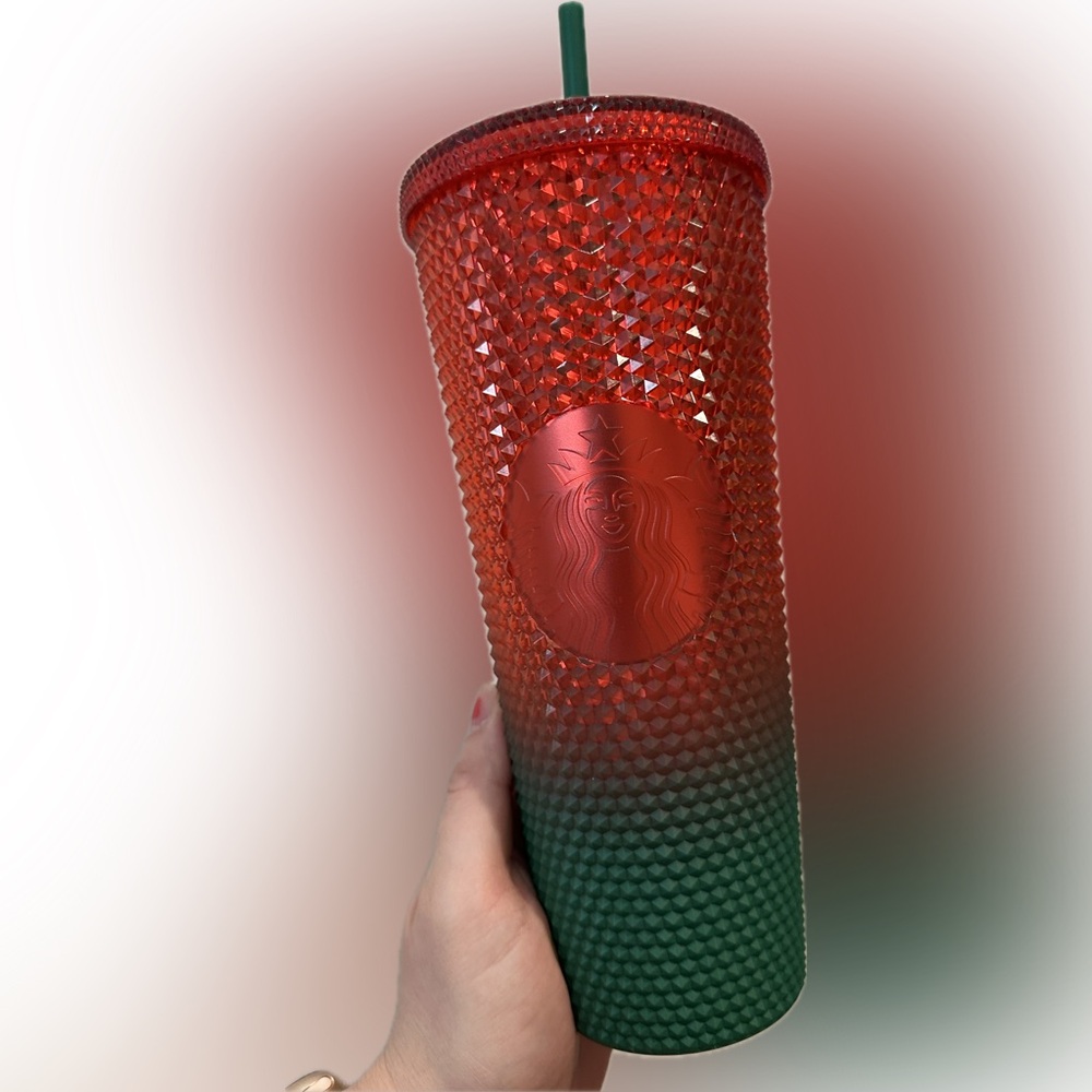 Starbucks- Disney Christmas Red and Green Studded Cold cup